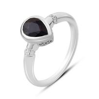Sidabrinis žiedas su natūraliu safyru 1,757 ct, cirkoniais, gaminio svoris 2,48 g (2164999) 17 safyras