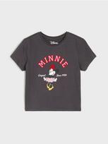 Sinsay - Medvilniniai marškinėliai su spauda Minnie Mouse - tamsiai pilka