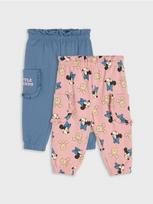 Sinsay - Medvilninės jogger kelnės su raukiniais 2 pack Minnie Mouse - mid blue