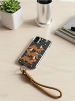 Sinsay - Permatomas iPhone 13/14/15/16/17 dėklas su šunų motyvu ir dirželiu - aukso ruda