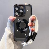 Smūgiams atsparus magnetinis laikiklis telefono dėklas, skirtas Huawei Nova 13 Pro 12 11 10 9 8 7 6 5 Pro SE, su dirželiu, minkšto silikono stovas For Nova 5 Pro gray