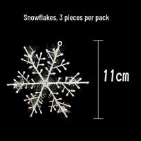 Kalėdiniai putplasčio snaigės šokio rekvizitai ir scenos dekoracijos vaikams - Lengvi plastikiniai papuošalai 11cm snowflake (3 pieces per pack) black