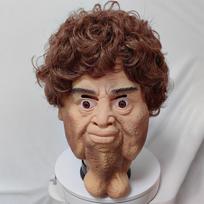 New Product Halloween Carnival Party Prank Scary Double Chin Mask Latex Horror Mask Headgear Double chin mask black