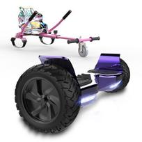 RCB Hoverboard 8,5 colio + Kartas 2-in-1 – APP – Elektrinis Go Kart – ideali dovana vaikams – violetinis