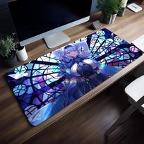 Mouse Pad Game MousePad Nonslip Lockedge Impact Office Student Gaming GGenshin Yo Thickened Large Writing Pad Cushion 400x800x2mm blue