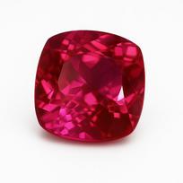 Natural Red Ruby Loose Gemstone 18.75 ct Square Cushion Cut for Jewelry Making and Gem Collections 12.1 mm raudona