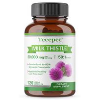 Milk Thistle Extract Formula - Standardized Silymarin Flavonoids Supplement for Daily Liver Function & Antioxidant Support 120PCS gray