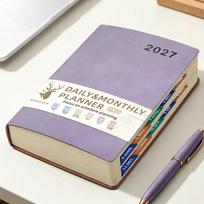 2027 English Planner: Business Time Management Daily Notebook white