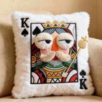 Top-Selling Plush Embroidered Playing Cards Cushion – Perfect Fun Gift for Friends 32cm x 38cm black