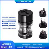 Universal Travel Adapter Charger - Multi-functional Euro/Thailand Converter Plug White black