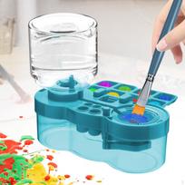 Paint Brush Cleaner Pen Washing Container for Watercolor Painting Boys Women Blue žalia