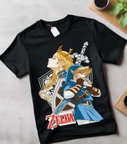 The Legend of Zelda T-shirt Link To The Past Funny Anime Black Shirt All Size Unisex T-Shirt S black