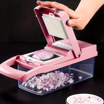 16pcs/1set Multifunctional Vegetable Chopper Onion Chopper Handle Food Grate Food Chopper Kitchen Vegetable Slicer Dicer Cut rožinė