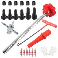 Universal Tire Valves Stem Replacement Kit Valves Stem Changer Tool set for Quick Installation without Professional Skills 1 black