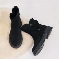 2026 Women's Snow Boots Winter Mid-Tube Plus Velvet Thickened Warm Cotton Shoes Fur Integrated Fashion Platform Female Booties 35 abrikosas