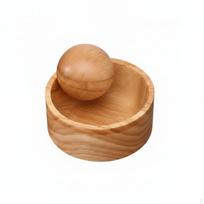 Medinis koldūnų tešlos presas, tvirto medžio apvalus formavimo įrankis, greitas kepinių formavimas Oiled brown