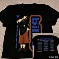 Billie Eilish Star Pattern Printed T-shirt 2026 Men's Women's Loose Retro Loose Casual Harajuk XXL brown
