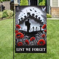 Lest We Forget Poppy owers Christian Cross Anzac Day Memorial ag Garden ag uiu 12x18inch white
