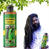 Adivasi Natūralios Kilmės Žolelių Plaukų Aliejus Vyrams ir Moterims (100 ml) black
