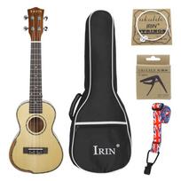 UK2385 23 colių koncertinė Ukulele eglės akacijos plokštės klasikinė Ukelele gitara su maišo styga Capo Wood color black