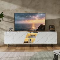 TV staliukas, 220 × 35 × 65 cm, balta