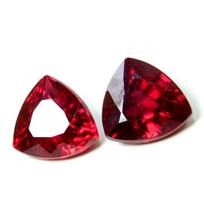 Natural Pigeon Blood Red Ruby Loose Gemstone 18 ct Unheated Burma Pair for Jewelry Making and Crafts 13.2 mm approx. raudona