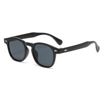 Vintage Oval Classic 4 Small Ding Stylish Decorative Sunglasses for Men and Women juoda