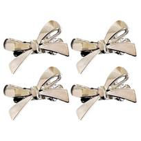 4Pcs Sweet And Edgy Bows Plastic Hair Clip For Women Hair Decors Gentle On Hair Multiple Colors For Everyday Party Date