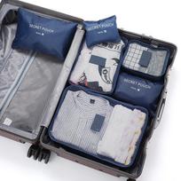 Oxford Cloth Travel Storage Bag Set: 6-Piece Organizer for Clothes and Underwear red