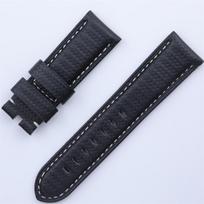 Soft Nylon Carbon Fiber Leather Wacthband For Panerai Strap PAM386/441 Blue Black Wristband Bracelet 24mm With Pin Buckle 24mm Letter On&Black Buckle black