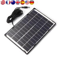 6W 12V DC5521 Camera Solar Panel Outdoor Home Surveillance Lighting Charger Kit United States black