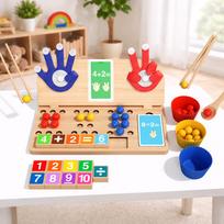 Montessori Mathing Learning Toys for Toddler ,Finger Counting & Color Sorting Toys,Educational Preschool STEM Sensory Toys blue