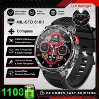 2026 New Men TANK1100mAh Ultra Durable Battery Smart Watch GPS Compass Waterproof Bluetooth Call 100+Sport Mode Flashlight Smartwatch juoda