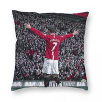 Cr7 Cristiano Ronaldo Square Pillowcase Polyester Linen Velvet Pattern Zip Decorative Throw Pillow Case Home Cushion Cover Peach skin 45*45(CM)-1Pcs