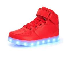 Dydis 25-46 LED Šviesos Batai Šviečiantys Sportbačiai Vaikams & Suaugusiems Moterims Vyrams Teniso Batai Vaikams Berniukams Mergaitėms Šviečiantys Šlepetės Batai 42  Insole 26CM black
