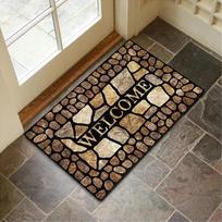 Europe Style Simulation Pebble Board Welcome Carpet Living Room Sofa Bedroom Study Kitchen Entrance Door Mat Non-slip Decor Rug 43X120CM black
