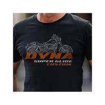 Davidson FXDC Licensed Men's Dyna Super Glide Motorcycle T-Shirt - Officially Licensed -like Logo & Design, Black & Orange Biker Tee, Soft All-Season 2XL
