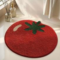 Tomato Plush Carpet Water Absorbent Bedroom Bedside Rug Bathroom Floor Mat  Home Decoration 40*60cm gray