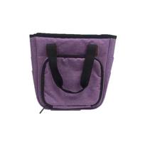 Large Knitted Yarn Tote Bag with Zipper for Scissors & Needle Storage tamsiai mėlyna spalva