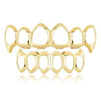 Eco-friendly Copper Teeth Grillz Caps Glossy Finish Teeth Jewelry  Cosplay auksas