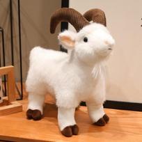 Pretty Wild Goat Plush Toys Soft Fluffy Lifelike Standing Goat Doll Cute Lively Bags Hanging Toys Kawaii Desktop Animal 16cm pendant