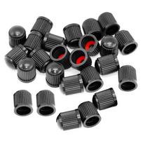 Car Tire Anti-rust Air Valve-Caps Auto Wheel Gag Tyre Dust Stems Cover Waterproof Dust-Proof Airtight Seal Universal 25x black