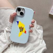for iPhone 13 14 15 Pro Max Samsung Galaxy A14 A15 A24 Xiaomi 13T Redmi 12C Soft Chubby Phone Case NY12 Moldova flag TPU Silicone cover OPPO Reno8T 5G gray