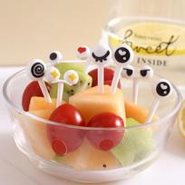 10vnt/dėžutė Vaisių šakutė maistui tinkamo plastiko mini animacinis vaikams torto vaisių dantų krapštukas Bento pietų Bento aksesuarai vakarėlio dekoras beige