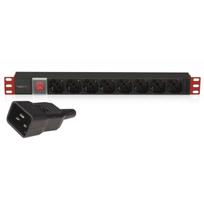 Maitinimo paskirstymo blokas PDU Techly 19" 1U 8x Schuko/UNEL, C20 3m kabelis, 16A
