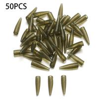 Rig Anti Tangle Sleeve Tail Guminiai kūgio žvejybos priedai Jungiamasi su žvejybos kabliu Micro Carp 50Pcs black