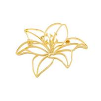Women Brooch Smooth Edges Hollow Flower Design Lapel Pin Non-Slip Buckle Scarf Badge Clothing Bags Accessories beige