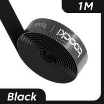 Toocki Tearable Velcro Straps Cable Organizer-Self Adhesive Attachment Tape Nylon USB Cable Winder with Durable Hooks And Loops gray