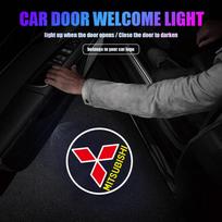 1/2/4pcs Car LED Door Welcome Light Laser Projector Logo Lamp for MITSUBISHI Ralliart Lancer Competition Outlander ASX EX LANCER black