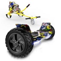 RCB Hoverboard 8,5 colio + Kartas 2-in-1 – APP – Elektrinis Go Kart – ideali dovana vaikams – geltonas